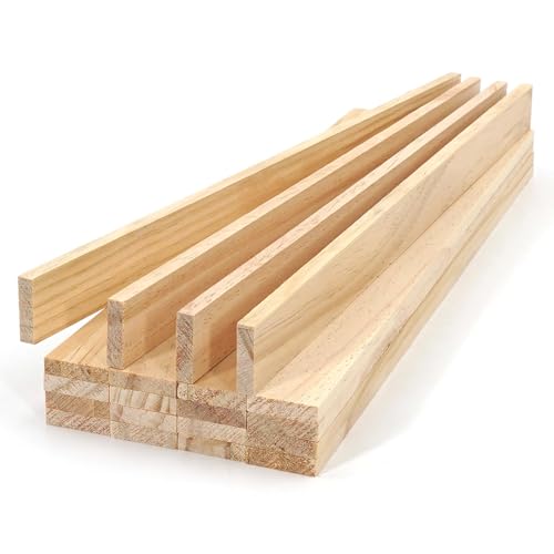 Wood Strips Slats Square Wooden Dowels for Crafts 1/4x 1 x 15 20 PCS Wood Trim Planks for Wall Wooden Sticks for Crafting Unfinished Pine Lumber Pieces for Woodworking Models Making Dollhouses