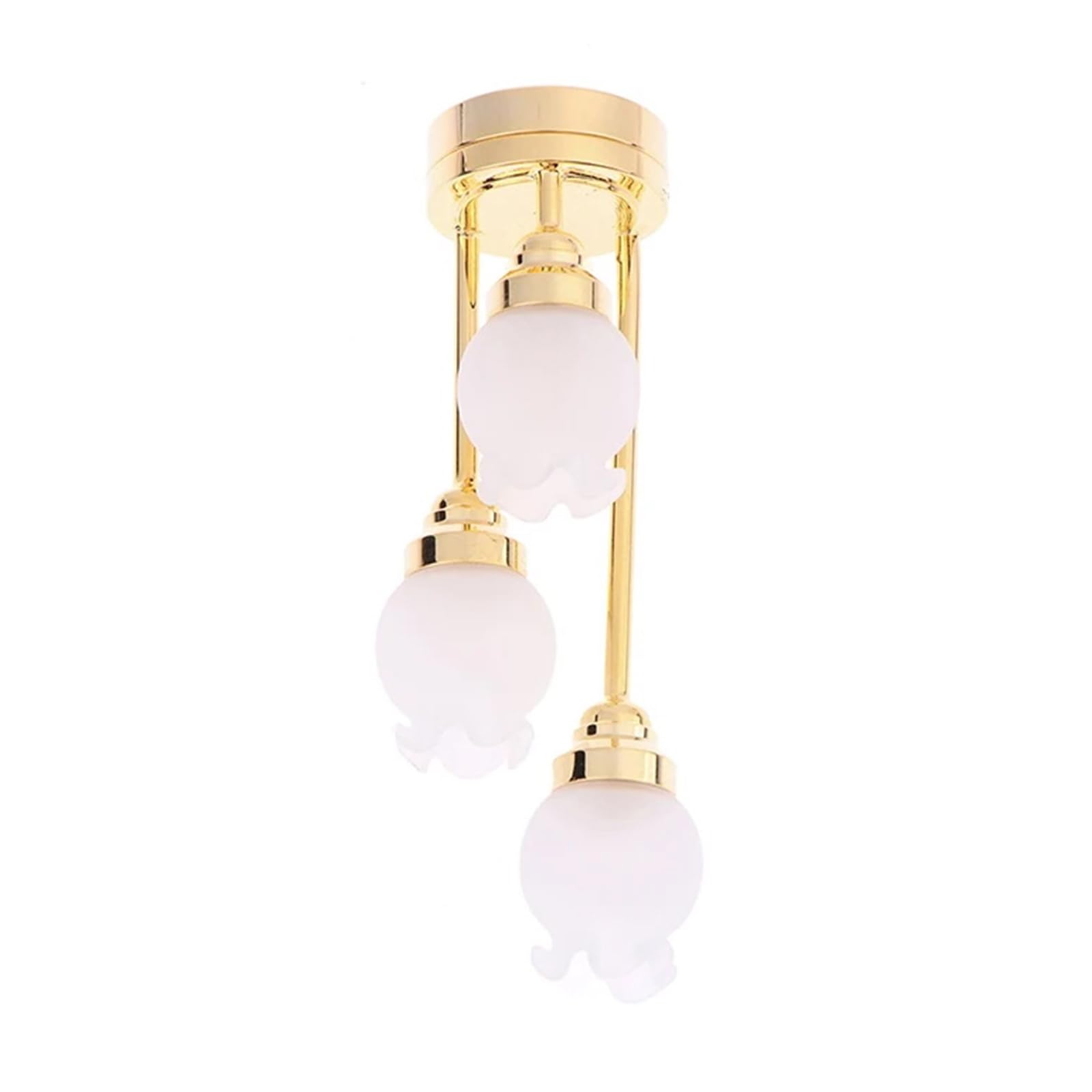 Fahoujs Miniature Dollhouses Chandelier Hanging Lamp 1/12 Scale Living Room LED Lighting Accessory for Realistic Bedroom Decors Dollhouses Lighting
