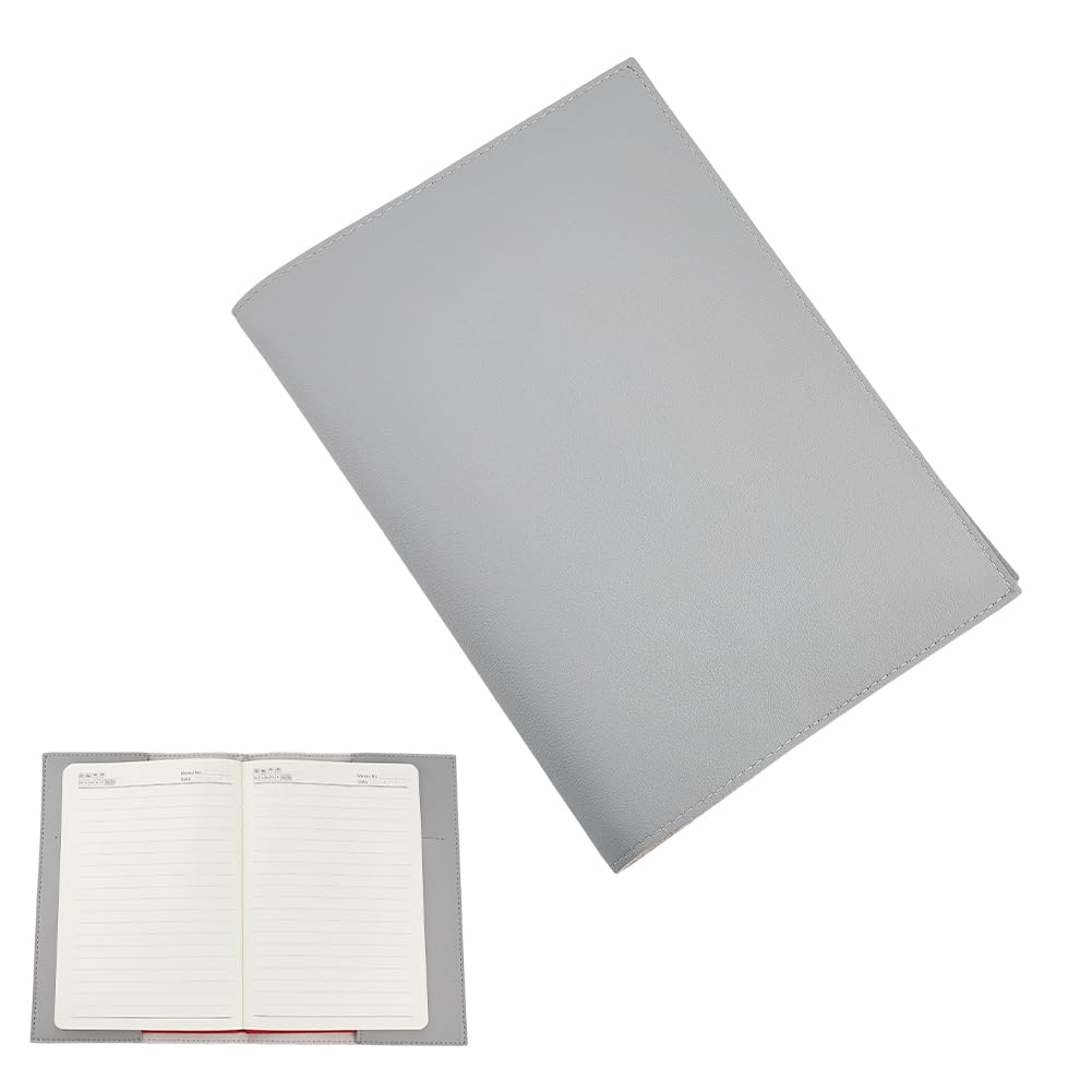SUPERFINDINGS PU Leather Journal Cover 23x16.7cm/9.06x6.57in Rustic PU Leather Book Protector Gray Refillable Handmade Notebook Cover for Hardcover Travelers Writers Book Lovers Gifts