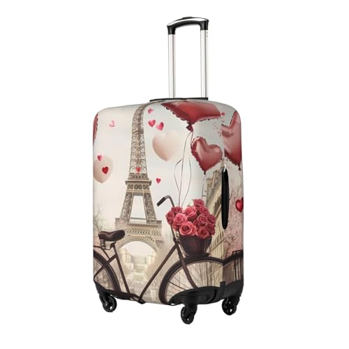 Love Paris Tower Coffee Elastic Travel Luggage Cover, Washable Spandex Suitcase Protector, Anti-Scratch Fits 18-32 Inch2