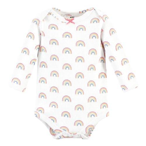 Hudson Baby Unisex Baby Thermal Long Sleeve Bodysuits, Snowflake3