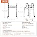 VEVOR Folding Walker on Wheels, 3-in-1 Stand-Assist Folding Walkers with Adjustable Height and Width, Lightweight Aluminum | Front Wheeled Mobility Aid for Elderly Handicapped Disabled, Up to 350LBS