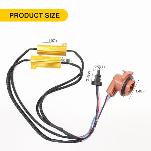 Image of 3157 4157 T25 Led Load Resistor Harness Led Turn Signal Fix Hyper Flash | 50w 6ohm Load Resistos Decoders Plug And Play Anti Hyper Flash Brake Light Led Blinker Switchback Led Resistor