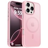 MOCCA Strong Magnetic for iPhone 16 Pro Phone Case, [Compatible with Magsafe][16FT Mil-Grade Drop Protection] Slim Thin Translucent Matte Protective Cover Case for iPhone 16 Pro Case, Pink