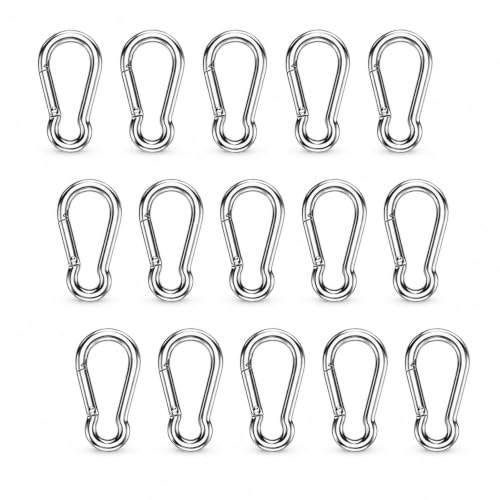 High-PQ Carabiner Clip,Heavy Duty Spring Snap Hook,1.6IN(M4),15PCS