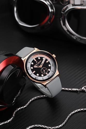 Image of Daniel Hechter Paris Auber Collection Analog Quartz Watch for Men with Round Gloss Dial, Small Seconds Sub-Dial & Silicone Strap