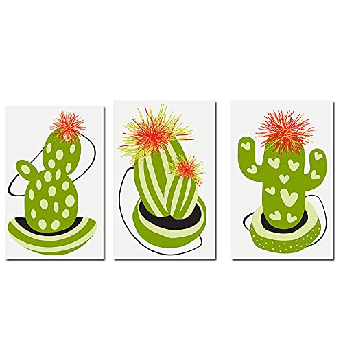 Toile Peinture Moderne Salon Décor Abstrait Cactus Grand Format