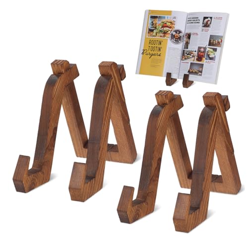 PRETYZOOM Display Stand for Albums Plaque Holder Magazine Stand Wooden Book Rack Stable Structure