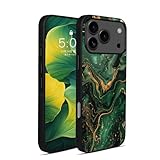 YOVIAKK for 17 Pro Max Case Magsafe Cute Luminous Floral Phone Case Slim Fit Soft TPU Shockproof Camera Protection for 17 Pro Max Magnetic Case Green Marble Glow in The Dark