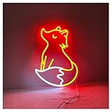 LEMST Luces de neón Letrero De Neón Zorro, Ideal Para Decoración Dormitorio Con Brillo Ajustable, 28cmx40cm