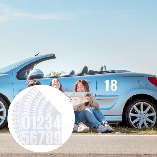 Abeillo 10 Blatt Zahlen Aufkleber 10 cm Weiß Wasserdichte Mailbox Nummern Aufkleber Selbstklebendes 0–9 Reflektierende Vinyl Nummernaufkleber für Postkasten, Schilder, Hausnummern