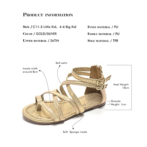 Image of FUNKYMONKEY Girls Gladiator Strap Sandals Flat Thong Cross Strappy Sandals