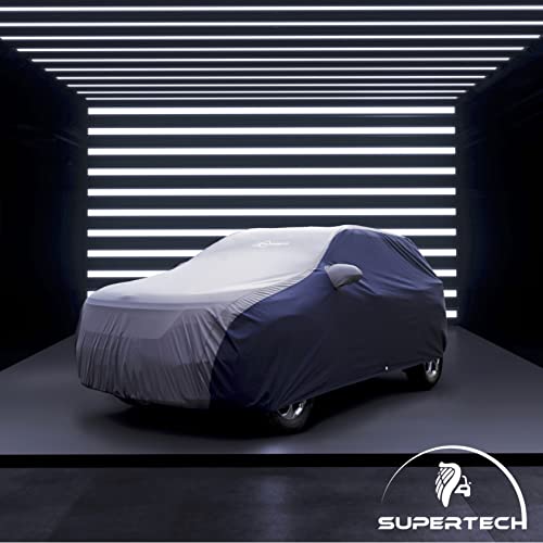 Image of NEODRIFT 'SuperTech' Car Cover for MG M9 (100% Water-Resistant, All Weather Protection, Tailored Fit, Multi-Layered & Breathable Fabric) (Colour: L.Grey+Blue)