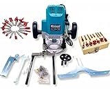 KNAKASAKI Tupia Coluna 12mm 1600w + Jogo De Fresas 8mm 15pçs Com Estojo (110)