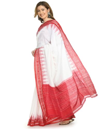 Image of Nuapatna Cotton Saree of Odisha Ikkat Orissa Traditional Handloom Sari | Bomkai | Pata | Nuapatana | sambalpuri saree | khandua patta sare | without Blouse S8