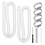 32mm Poolpumpen,2 Stück 150cm Poolschlauch,Schwimmbadschlauch mit 4 Sicherungsclip und 1 Schlauchverbinder,für Poolpumpe,Poolpumpenschlauch,Poolfilterschlauch für Filterpumpe Schwimmbad