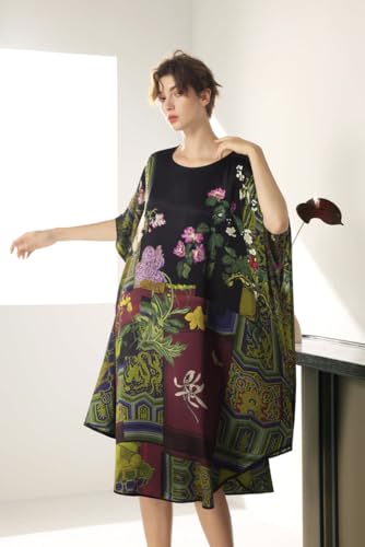 100% Pure Mulberry Silk Batwing Tunic Dress/Luxury Nightgown Plus Size 2-in-1 Design, Plus Size and Oversized4