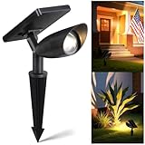 Boajuna Solar Spot Light Outdoor, Solar Landscape Spotlight Waterproof Security Wall Lamp Lights for Patio Yard Lawn Driveway Trees Flags Christmas Decor