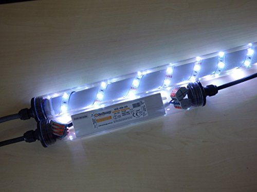 Lichtidee LED Gabionen-Beleuchtung – 2x1,0 M, Warmweiß, 360° Licht, 230V Anschluss, Für Gabionen-Zäune & Säulen