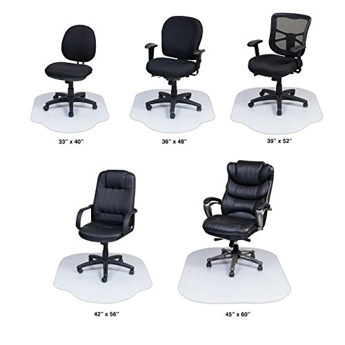 Evolve Modern Shape 42"X 56" Clear Office Chair Mat With Lip For Low And Medium Pile Carpet, Made In The Usa By Dimex, C5D5001J #TOP4