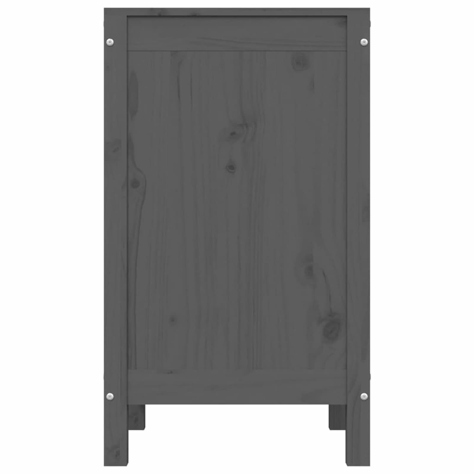Tidyard Contenitore per Bucato,Contenitore Box,Baule Multiuso,Cassapanca Contenitore in Legno,Baule Contenitore da Interno,Baule in Legno, Grigio 44x44x76 cm Legno Massello Pino