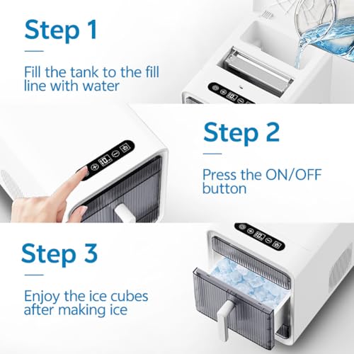 Zocxielr Nugget Ice Maker Countertop, 12 Pcs/10mins Compact Ice Machine, Self Cleaning, For Home Bar, Kitchen Countertop (White) on Fridge.com - View 6