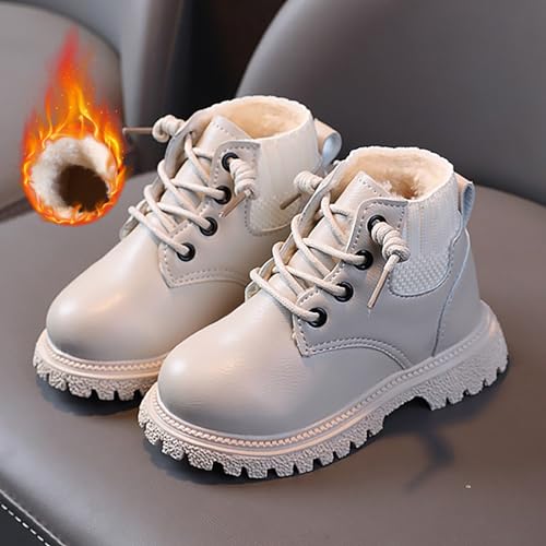 Toddler Winter Shoes Little Boys Girls Fleece Lined Outdoor Snow Shoes Elastic Ankle Boots Lace Up School Shoes2