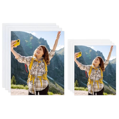 sourcing map 8 PCS Sublimation Metal Photo Blanks 4x6,6x8, 0.4mm(0.016) Aluminum Photo Sign Blanks Poster Frame for DIY Printing, Wall Decor, Bedroom Living Room