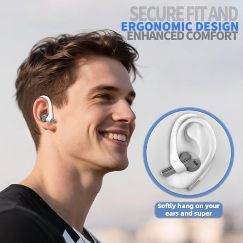 Image of Anti-Slip Ear Hooks for Galaxy Buds 3 Pro (2024) & Galaxy Buds 3 FE (2025), Comfortable Fit | Sports Anti-Loss | Memory Titanium Alloy Ear Hooks Compatible for Samsung Buds 3 Earbuds w /Lanyard, White
