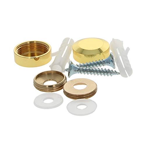 Clavos de acero inoxidable para espejos con cabezal, 2 piezas, 18 mm, acabado pulido, tono dorado miniatura 1