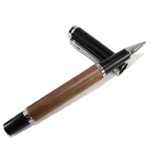 Gullor Noble Jinhao 8802 Brown Wood Rollerball Pen With Black Cap #TOP21