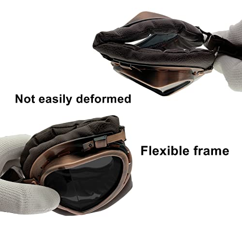 Ljdj Motorcycle Goggles - Vintage Pilot Style Goggles Dirt Bike Atv Motocross Riding Offroad Eyewear Scooter Outdoor Sports Glasses Combat Tactical Goggles For Men Women Youth Adult #TOP3