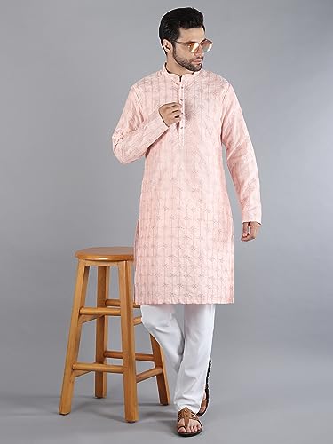 Image of Uri and MacKenzie Embroidery Silk Men's Kurta Pyjama Set