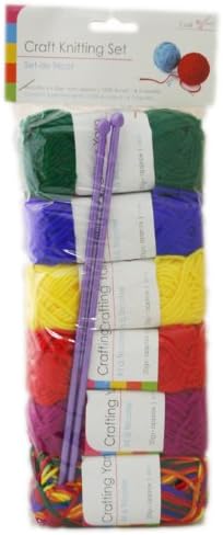 Carousel Home Craft Knitting Kit With Needles ~ 6 Multi Colour Knitting Yarns