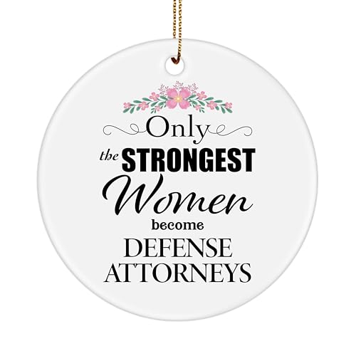 Defense Attorney Ornament for Christmas - Round Shaped - Only The Strongest - Gifts for Criminal Defense Lawyer Her Public Defender Defense Counsel Coworker Party Decor