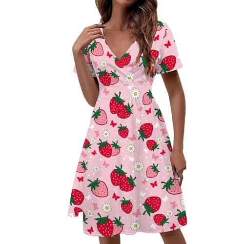 Image of Women's Summer Formal Dresses Short Sleeve Wrap V Neck Dresses Bridesmaid Wedding Guest Dress with Pockets