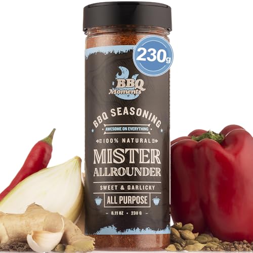 BBQ Moments Original Barbecue Dry Rub Especias, Perfecto Para Pollo, Carne Picada, Pechuga de Pollo, Pavo en Lonchas, Pollo Filetes, Especias y Condimentos Organicos, 230g (8.1 Oz)