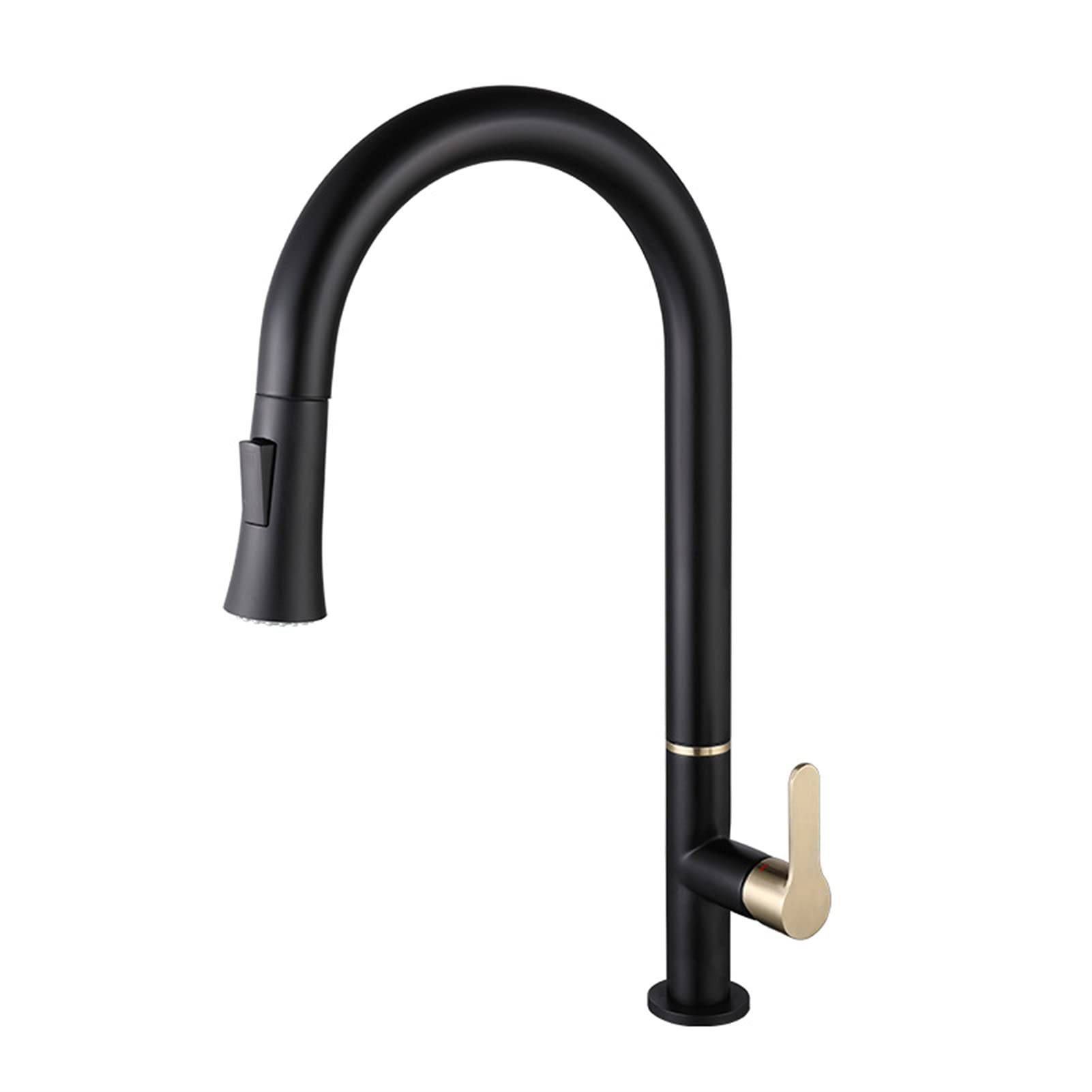 ZYCHSJXA Kitchen Sink Faucet with Pull Out Sprayer, Electroplating Black Single Handle 1 Hole Down Tap,Touch on (Color : Touchless)