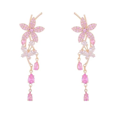 花脈の耳飾りピアス（ピンク）