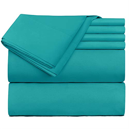 Hearth & Harbor 6 Piece Bed Sheet Set Extra Deep Pocket, Fits Mattress