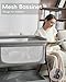 Winchild Bassinet - Baby Bassinet,3-in-1 Baby Bassinet Bedside Sleeper, Rocking Bassinet with Wheels,Comfy Mattress,Breathable Mesh,Storage,6 Height Adjustable Crib, for Day and Night(Mesh Grey)