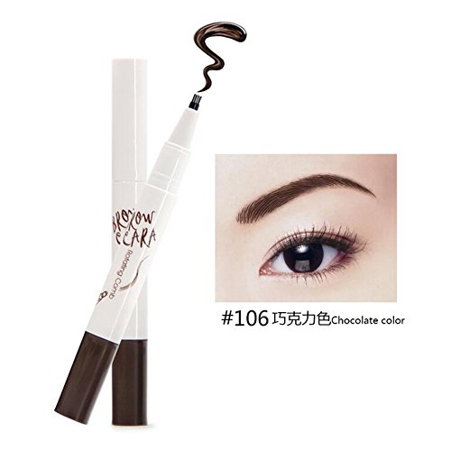 Ownest 6 Color Tattoo Eyebrow Pen With Ten Tips Brow Pen,Long-lasting Waterproof Brow Gel, Eyebrow Color for Eyes Makeup,3D Cream Eyebrow Pen-Chocolate Color
