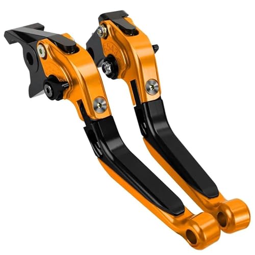 YUQUDGELKY Für YAMAHA Für Tracer 7 2021-2023 Für Tracer700 2016-2022 Motorrad Verstellbare Bremshebel, Klappbar, Ausziehbar(Orange black)