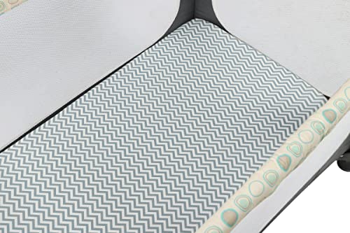 Pack N Play Sheets Set 2 Pack Stretchy Jersey Knit Playard Fitted Sheets Portable Mini Crib Sheets, Convertible Playard Mattress Cover, White And Grey, Chevrons And Stars #TOP4