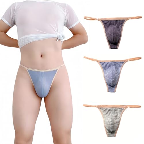 Fashionable Men's Thong—Snap Closure, Lightweight and Breathable Fabric, Comfortable High Elastic Waistband