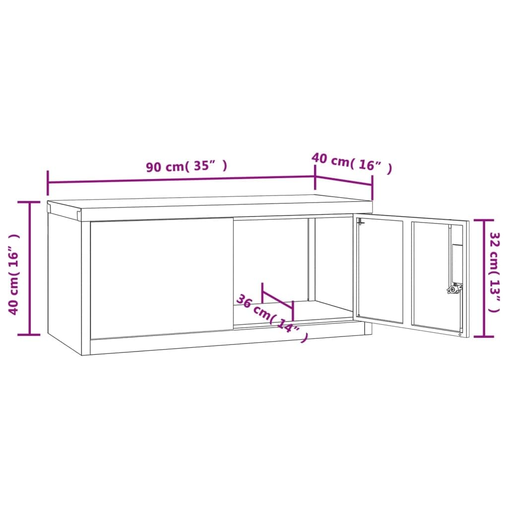 Armadio Classificatore Antracite in Acciaio Verniciato a Polvere 90x40x40 cm con Serratura e Chiavi, Mobile da Ufficio Resistente per Documenti, Sistema di Archiviazione