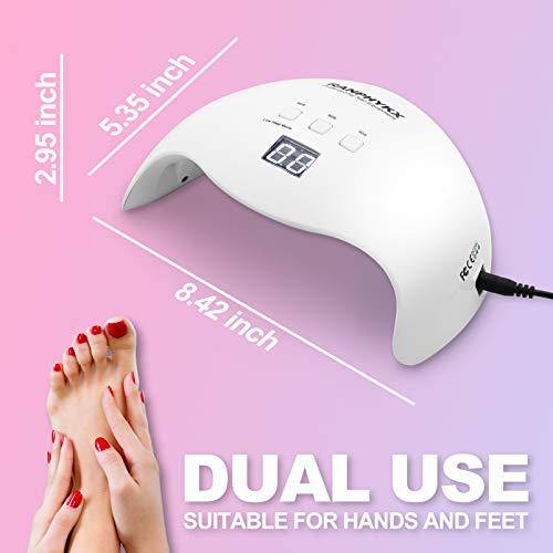Ranphykx Nail Dryer, 48W Gel Uv Led Nail Lamp With 3 Timers And Sensor 21Pcs Led Gel Machine For Manicure And Pedicure (White) #TOP3