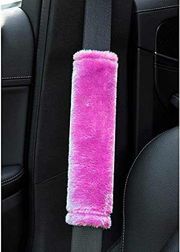 Image of Soft Faux Sheepskin Seat Belt Shoulder Pad for a More Comfortable Driving, Compatible with Adults Youth Kids - Car, Truck, SUV, Airplane,Carmera Backpack Straps 2 Packs Pink