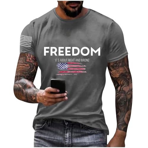 Freedom Shirt Women Freedom American Flag Print Casual T-Shirt Men It's About Right and Wrong Turning Point Top A True Patriot Shirt