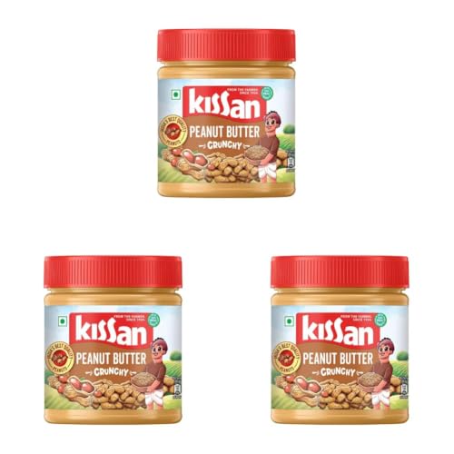 Image of Kissan Crunchy Peanut Butter | High Protein | With Perfectly Roasted Peanuts | Naturally Gluten Free|| 350 g (Pack of 3)